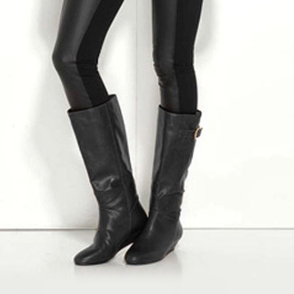 Sold on Mercari Emmy JustFab wedge buckle boots - Picture 6 of 7